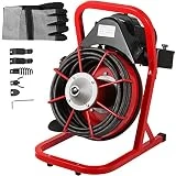 Mophorn 75 Ft x 1/2 Inch Drain Cleaner Machine fit 1 Inch (25mm) to 4 Inch(100mm) Pipes Drain Cleaning Machine Portable Electric Drain Auger with Cutters Glove Drain Auger Cleaner Sewer Snake