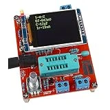 KKmoon Component tester -GM328, KKmoon esr meter Tester Diode Capacitor ESR Voltage Frequency Meter PWM Square Wave Signal Generator transistor tester , Precision ABS (red)