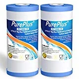 PUREPLUS 5 Micron 10' x 4.5' Whole House Big Blue Sediment and Activated Carbon Water Filter Replacement Cartridge Compatible with GE FXHTC, GXWH40L, GXWH35F, GNWH38S, 2-Pack
