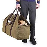 BONTHEE Extra Large Waterproof Firewood Log Carrier Canvas Firewood Holder Indoor with Shoulder Strap and Top Handles Contained Weight-Relief Pad for Easy Carry