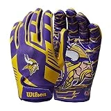 Wilson NFL Stretch Fit Football Gloves - Minnesota-Youth