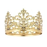 BESTONZON Tiara Crown/Gold Cake Crown Topper Crown Hair Ornaments Wedding Supplies Accessories (1PC)