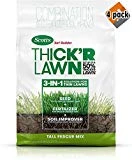 Scotts Turf Builder Thick'R Lawn Tall Fescue Mix - 12 Lb. | Combination Seed, Fertilizer & Soil Improver | Get Up to A 50% Thicker Lawn | Fill Lawn Gaps & Enhance Root Development - 4 Pack