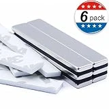 Strong Rare Earth Neodymium Magnets，Heavy Duty Bar Magnets with Double-Sided Adhesive, Powerful Pull Force,Perfect for Door，Fridger, Garage, Kitchen, Science, Craft, Art, Office, DIY，60x10x3mm 6pack