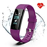 Fitness Tracker, Color Screen Activity Tracker Watch with Heart Rate Monitor, Pedometer IP67 Waterproof Sleep Monitor Step Counter for Android & iPhone (Purple)