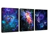 arteWOODS Canvas Wall Art Outer Space Fantastic Artwork Nebula Galaxy Canvas Art Contemporary Artwork Picture Prints for Home Wall Decor 12' x 16' x 3 Panels