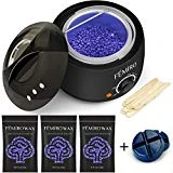 Waxing Kit, Femiro Wax Warmer Painless Hair Removal Wax Kit with 4 Bags Hard Wax (3.5oz/bag) 20 Wax Applicator Sticks for Full Body, Legs, Face, Eyebrows, Bikini Women Men At Home Waxing