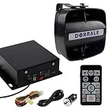 DORRALE Car/Truck Police Siren 100W DS7300 Wireless Amplifier with Black Meter Ultra Slime Flat Speaker,DC12V,Multi-Tones,Two Lights Control,Emergency Electronic Siren Signal PA System
