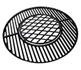 Hongso 8835 22 inch Polished Porcelain Coated Cast Iron Grill Grates for Weber 22.5 inches One-Touch Silver, Bar-B-Kettle, Master-Touch and One-Touch,PCH835