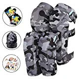 Innovative Soft Kids Knee and Elbow Pads with Bike Gloves | Toddler Protective Gear Set w/Mesh Bag | Comfortable | Skateboard for Children Boys Girls ((2nd Gen) Snow Land Camo, Small (2-4 Years))