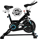 ANCHEER Indoor Cycling Bike, Belt Drive Indoor Exercise Bike with 49LBS Flywheel (Yellow)
