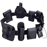 abcGoodefg Modular Equipment System Security Utility Tactical Duty Belt with 9 Components Pouches Bags Holster Gear for Law Enforcement Guard Security Hunting Black