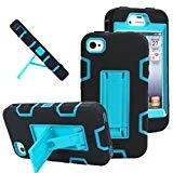 iPhone 4s case, iPhone 4 case, MagicSky Robot Series Hybrid Armored Case with Kickstand for Apple iPhone 4/4S - 1 Pack - Retail Packaging - Blue/Black