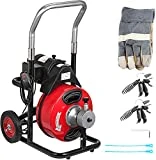 Mophorn 100Ft x 3/8Inch Drain Cleaner Machine fit 1 Inch (25mm) to 4 Inch(100mm) Pipes 370W Drain Cleaning Machine Portable Electric Drain Auger with Cutters Drain Auger Cleaner Plumbing Tool