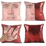 Merrycolor Mermaid Pillow Cover Sequin Pillow Case Funny Gag Gifts Reversible Sequin Pillow Cover Decorative Throw Cushion Case (Red)