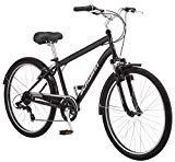 Schwinn Suburban Comfort Hybrid Bike, Featuring Step-Over Steel Frame and 7-Speed Drivetrain with 26-Inch Wheels, Medium/18-Inch Frame, Black/White