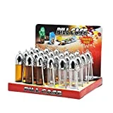 57mm Glass Snuff Dispenser with Spoon Bullet Rocket Snorter Portable Pill Box Vial Mini Pill Container (24 pcs)