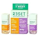 R3SET 2-Week Day & Night Combo, Stress & Occasional Feelings of Anxiety & Sleep Support Supplement, with Chamomile, Vitamin D3, Omega 3, Valerian Root, Ashwagandha, L-Theanine & GABA, 28 Capsules
