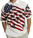 Cotton Traders Allover Patriotic Men's Polo Shirt (Large, Benji-31)