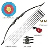Tongtu Archery Recurve Bow and Arrow Set for Adults Beginners 30 40Lbs Takedown Bow Kit with Arrows Target Left Right Hand Outdoor Training Target Practice Toy (30LBS)