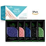Lifestance Hard Wax,Hair Removal Beads Painless Stripless Wax Beans,5 Pack,17.6 oz/500g