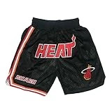U/A Heat Basketball Shorts Embroidered mesh Shorts with Chips Men's Retro Sports Shorts Swingman Jersey Black