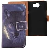 Lankashi Pattern Design PU Flip Leather Cover Skin Protective Case for BlackBerry Priv STV100-1 5.4' (Wolf)