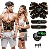 Abs Stimulator Muscle Toner, Muscle Trainer, Abdominal Toning Belt Ultimate Abs Stimulator for Men Women, Work Out Power Fitness ABS Abdominal Trainer with 6 Modes & 9 Levels Operation