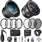 52MM Professional Accessory Kit for Nikon DSLR Bundle with Altura Photo Fisheye and Wide Angle Lenses