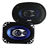 Pyle 4'' x 6'' Three Way Sound Speaker System - Pro Mid Range Triaxial Loud Audio 240 Watt per Pair w/ 4 Ohm Impedance and 3/4'' Piezo Tweeter for Car Component Stereo PL463BL