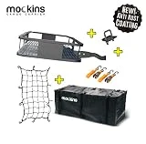 Mockins Hitch Mount Cargo Carrier with Cargo Bag and Net |The Steel Cargo Basket is 60 Long X 20 Wide X 6 Tall with A Hauling Weight of 500 Lbs & A Folding Shank to Preserve Space When Not in Use … …
