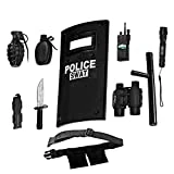 Dress-Up-America Police Toys Role Play - Ultimate All-In-One Police Costume For Kids – Police Officer SWAT Gear Set Includes Shield, Adjustable Belt, Flashlight & More, Durable Pretend Play