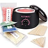 Wax Warmer Kit, KOTAMU Hair Removal Waxing Kit with 4 Hard Wax Beans Target for Bikini Brazilian Full Body Face Facial Eyebrows Legs Armpit, Painless At Home Wax Kit for Women and Men