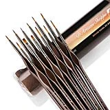 Miniature Paint Brushes Detail Set -12pc Minute Series XII Miniature Brushes for Fine Detailing & Rock Painting. Acrylic Watercolor Oil - Art, Scale Models, Paint by Numbers Supplies Kit