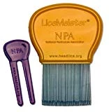 LiceMeister Lice & Nit Removal Comb, precision spaced stainless steel teeth locked into sturdy plastic handle for easy cleaning, #1 school approved, with cleaning tool included.