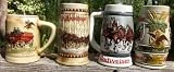4 ANHEUSER BUSCH BUDWEISER HOLIDAY STEIN STEINS 1980 1981 1982 1983