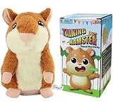 Yoego Talking Hamster Repeats What You Say Interactive Stuffed Plush Animal Talking Toy,Perfect Toy Gifts for Boys Girls Age 3+ (Brown)