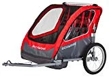 Schwinn Caribou Double Bike Trailer with Quick-Release Wheels, 16' Wheels, Red