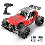 DEERC Remote Control Car High Speed RC Racing Cars 20 KM/H, 2.4 GHZ Fast Toy Car for Kids, 2 Rechargeable Batteries for 60 Min Play, Toy Gifts for Boys & Girls, Red