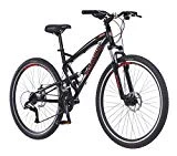 Schwinn S29 Dual-Suspension Mountain Bike, Featuring 18-Inch/Medium Aluminum Frame, 29-Inch Wheels with Mechanical Disc Brakes, 21-Speed Shimano Drivetrain, Glossy Black