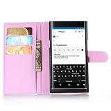 GARITANE Case for BlackBerry Priv,Shockproof Leather Flip Cover Notebook Wallet Case with Magnetic Closure Card Slot for BlackBerry Priv (Pink)