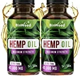 (2 Pack) Hemp Oil Extract (80,000MG) for Pain Relief | Grown & Made in USA | Relieves Sleep Issues, Anxiety, Inflammation, Brain Health | Omega 3, 6, 9 for Better Skin, Hair & Nails | 2 Months Supply