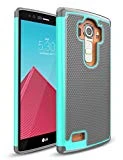 LG G4 Case,TILL(TM) [Resilient Series] Shock Absorbing Dual Layer Hybrid Rubber Plastic Impact Defender Rugged Slim Hard Case Cover Shell For LG G4 H810 H811 LS991 US991 VS986 All Carriers - Turquoise