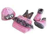 Pinbo Newborn Baby Girls Photography Prop Crochet Frieman Hat Diaper Shoes