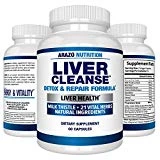 Liver Cleanse Detox & Repair Formula - 22 Herbs Support Supplement: Milk Thistle Extracts Silymarin, Beet, Artichoke, Dandelion, Chicory Root - Arazo Nutrition USA