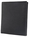 RFID Blocking Mens Leather Bi-Fold Big Hipster Wallet, 13 credit card slots,Black