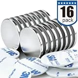 DIYMAG Powerful Neodymium Disc Magnets, Strong, Permanent, Rare Earth Magnets. Fridge, DIY, Building, Scientific, Craft, and Office Magnets, 1.26 inch x 1/8 inch,16 Pack