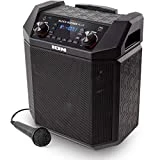 ION Audio Block Rocker Plus | 100W Portable Speaker, Battery Powered with Bluetooth, Microphone & Cable, AM/FM Radio, Wheels & Telescopic Handle and USB Charging For Smartphones & Tablets
