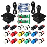 EG STARTS Classic Arcade Game DIY Part for Mame USB Cabinet 2X Zero Delay USB Encoder to PC Games + 2X 8 Way Joystick + 18x Arcade Push Button (Including 1p / 2p Start Buttons) Multiple Colour Kits