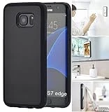 MONCA ] Anti Gravity Cellphone Case [Black] Magical Nano Technology Stick to Wall, Glass, Whiteboards, Tile, Smooth Flat Surfaces (Goat Case for Galaxy S7 Edge)